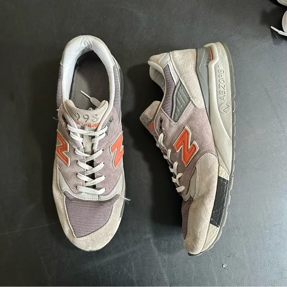 New balance 998 grey orange best sale